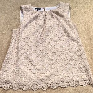 Talbots Cream Gold Sleeveless  Blouse